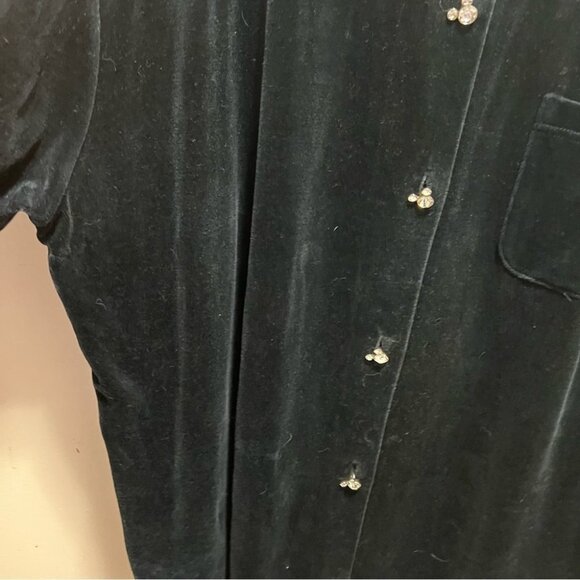 VINTAGE Disney The Disney  Catalog XXL Black Velour Button Up Shirt - Picture 3 of 11